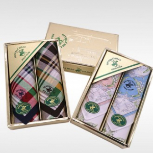 MJ 폴로 본염 손수건 2P 고급세트, 손수건, 스카프, 순면 남여손수건