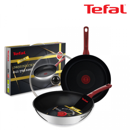 테팔 유니크 인덕션 프리미엄 프라이팬 28cm+ 멀티 팬 28cm+유리뚜껑 CT1-UQFP28W28G #2