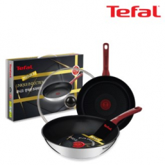 테팔 유니크 인덕션 프리미엄 프라이팬 26cm+ 멀티 팬 28cm+유리뚜껑 CT1-UQFP26W28G