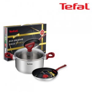 테팔 유니크 인덕션 프리미엄 프라이팬 20cm + 냄비 양수 24cm CT1-UQFP20P24