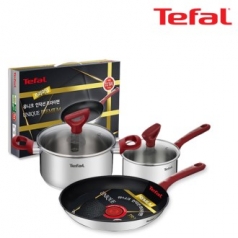 테팔 유니크 인덕션 프리미엄 프라이팬 28cm + 냄비 편수 16cm + 양수 20cm CT1-UQFP28P1620