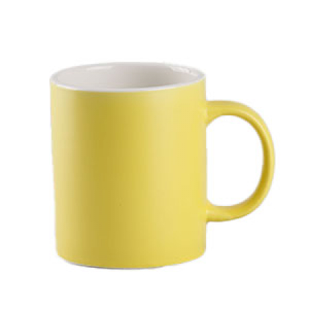하이앤드 투톤 무광 옐로우 머그컵 - 실크 #2