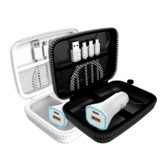 팝폰 3IN1 차량용 고속충전기 멀티 케이블 여행용선물세트 CS43