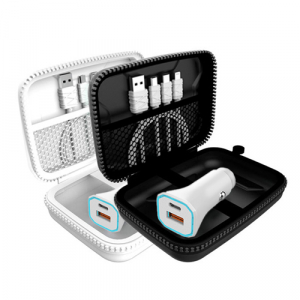 팝폰 3IN1 차량용 고속충전기 멀티 케이블 여행용선물세트 CS43