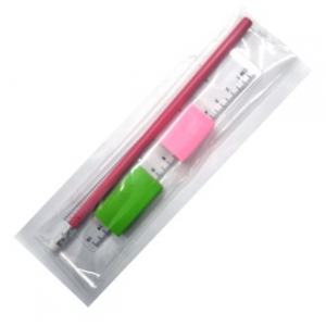 OPP 필기 문구세트4 (연필+지우개+연필깎이+자)