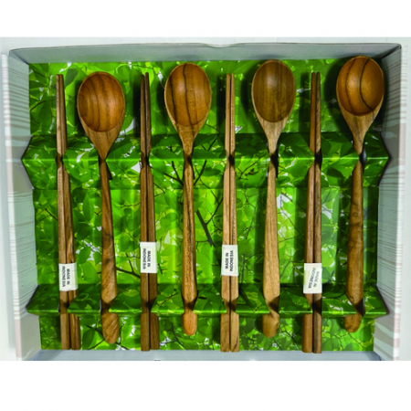 티크나무 수저세트 4종 숟가락 젓가락 #5