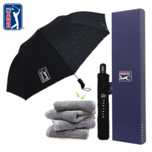 PGA  2단 완전 자동 엠보 선염 우산 + 190g 호텔타올세트