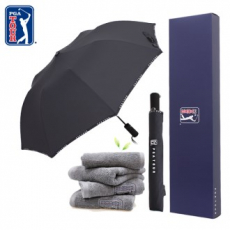 PGA  2단 자동 로고 바이어스 우산 + 190g 호텔타올세트