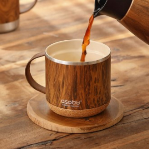 아소부 세라믹 진공 인피니트 머그 우드 텀블러 490ml