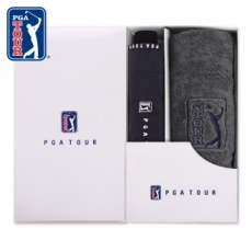 PGA 3단 수동 로고 바이어스 우산 + 190g 호텔타올세트