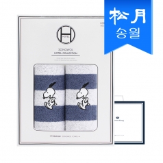 [송월타올]  스누피 점프 2매 선물세트 (쇼핑백) 기념수건
