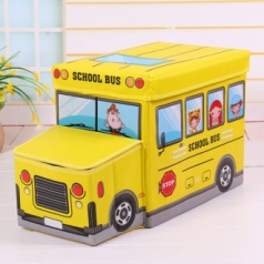 버스 장난감 정리함 옐로우