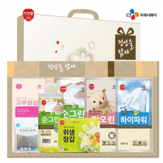 CJ 순그린 주방세제 (320ml) , 순그린 주방세제 (리필) , 하이파워 액체세제, 피오린 섬유유연제, 위생장갑, 고무장갑, 수세미 7종세트