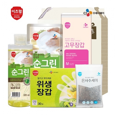 CJ순그린(320),순그린(리필),위생장갑,수세미,고무장갑 5종세트 #2