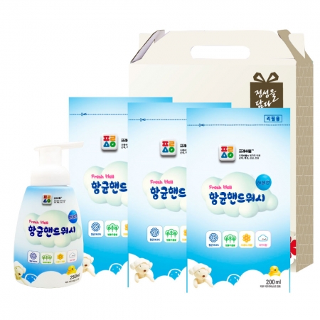 프레시웰 항균핸드 워시용기 1개 리필 3개 4종세트 #2