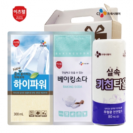 CJ 이츠웰 하이파워300ml리필, 베이킹소다300g리필, 키친타올3종 세트 #2