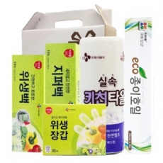 CJ 위생백 대형, 지퍼백 대형, 위생장갑, 종이호일, 키친타올 5종 세트