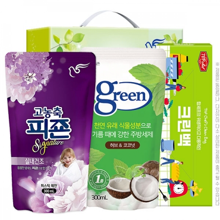 고농축피죤300리필 그린주방세제300리필 크린백(3종) 세트 #2