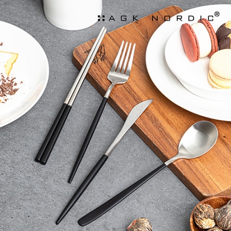 AGK 블랙스톤 커트러리 수저 젓가락 포크 나이프 (개별구매가능) 양식기 한식기 #2