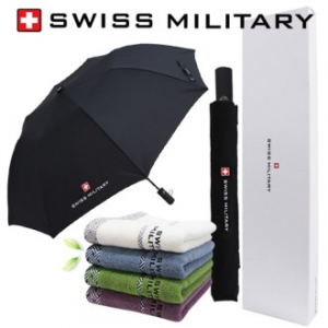 스위스밀리터리 2단자동 무지 우산 + 160g 면사 타올세트