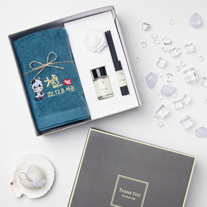 태나 자수 코마사 타월 디퓨저 세트