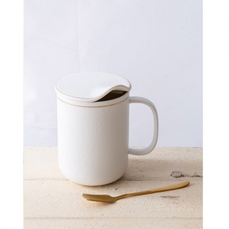 에코키친 흰색 금색뚜껑라인 머그컵 티스푼세트 KA2073 #2