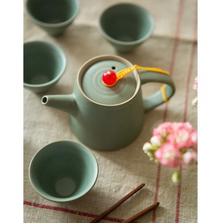 에코키친 전통적인 빨간뚜껑장식 다기 세트 KA2043 #2