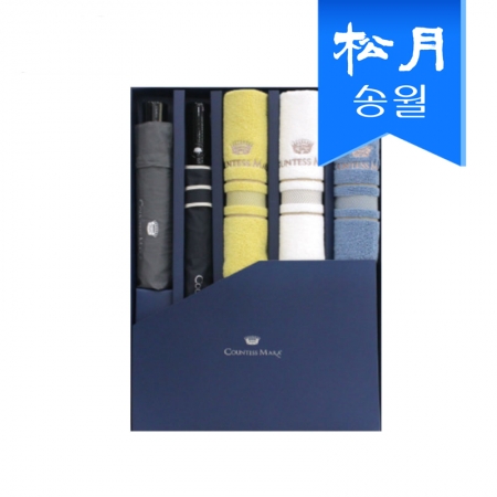 타올 우산 5매 선물세트(CM 3단 폰지 우산 1 + CM 2단 폰지 바이어스 우산 1 + CM 센치 타올 3) #2