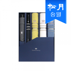 타올 우산 5매 선물세트(CM 3단 폰지 우산 1 + CM 2단 폰지 바이어스 우산 1 + CM 센치 타올 3)