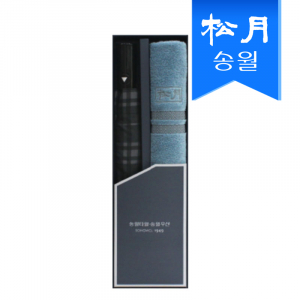 송월 타올 우산 2매 선물세트(SWU 2단 모던체크 우산 1 + 노을 타올 1)