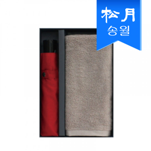 타올 우산 2매 선물세트(SWU 3단 컬러무지 우산 1 + 뉴컬러 무지타올1)