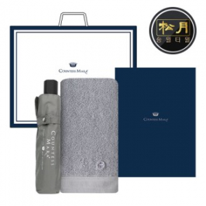 송월 우산 2매 콤보세트, 호텔 클래식 40 타올 + CM 3단 뉴 폰지우산