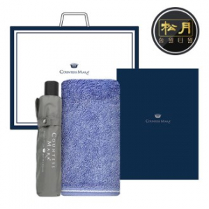 송월 우산 2매 콤보세트, 뱀부 혼방사 타올 + CM 3단 뉴 폰지우산