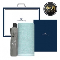 송월 우산 2매 콤보세트, 라이트 무지타올 + CM 3단 뉴 폰지우산