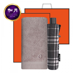 송월 우산 2매 콤보세트, 호텔 클래식 40 타올 + 3단 모던체크 우산