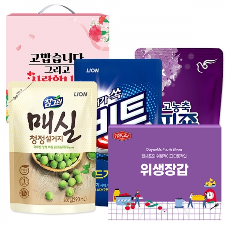 (친환경)참그린매실300리필 비트액체 피죤 정사각위생장갑(4종) 세트 #2