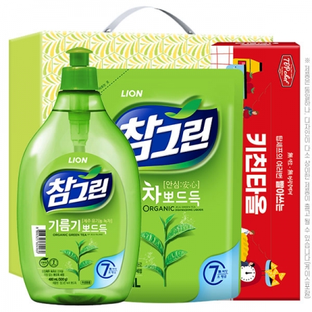 (유기농)참그린녹차500용기 녹차300리필 빨아쓰는키친타올(3종) #3