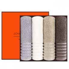 [송월타올] 호텔컬렉션 필라라인 타올 4P 수건 선물세트, 답례수건