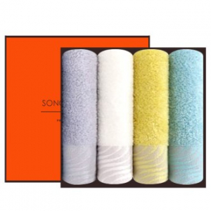 [송월타올] 샤보렌 물결 타올 4P 수건 선물세트, 답례수건