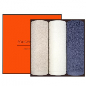 [송월타올]댄디 코마 타올 40수 3P 수건 선물세트, 답례수건