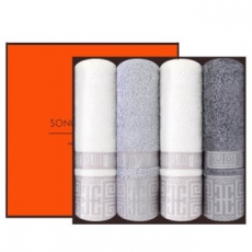 [송월타올] 격자 타올 4P 선물세트, 수건, 답례수건