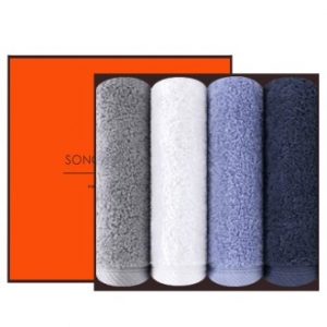 [송월타올] 항균 코마 타올 40수 4P 수건 선물세트, 답례수건