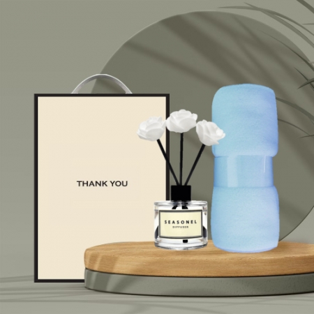 시즈넬 선물세트 디퓨저 50ml 미니로즈+무릎담요 #2