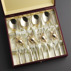 뱀부 골드 4벌 (4인용) 거북수저받침 실크케이스