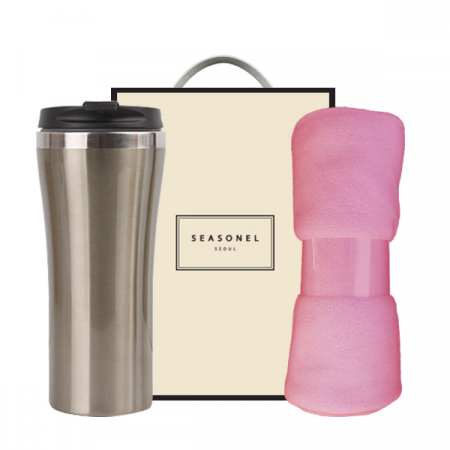 시즈넬 선물세트 슬림텀블러+무릎담요