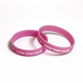 실리콘 핑크 팔찌, 문구/로고인쇄