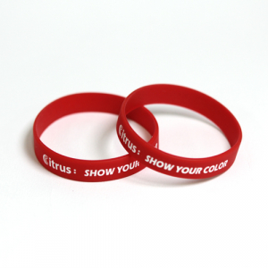 빨강 실리콘 팔찌, 문구 // 로고인쇄