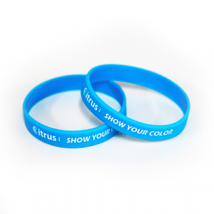 파랑 실리콘 팔찌, 문구/로고인쇄