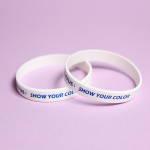 흰색 실리콘 팔찌, 문구/로고인쇄