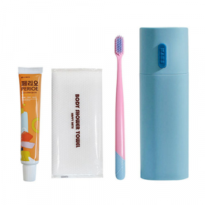 파스텔 휴대용 치약 칫솔 세트 (치약, 칫솔, 샤워타올)